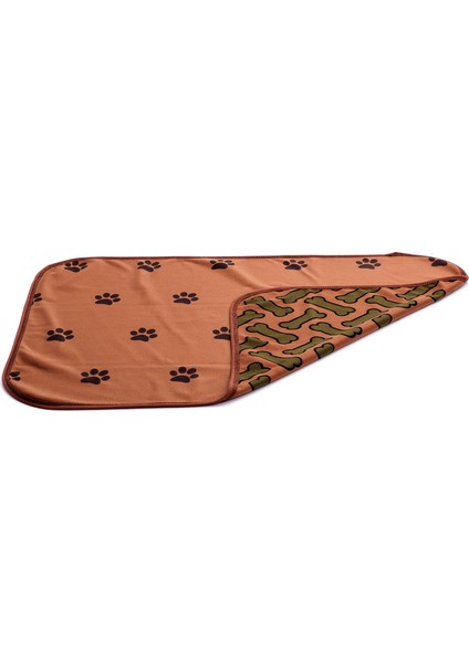 Thermo Blanket Sıvı ve Rüzgar Geçirmez Polar Pati Baskılı Köpek Battaniyesi 60 x 80 cm