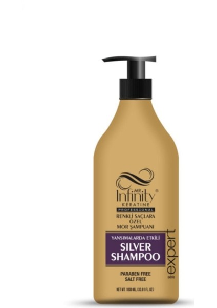 Mr Infinity Silver Mor Şampuan 1000 ml (Turunculuk ve Kızıllıklara Son)