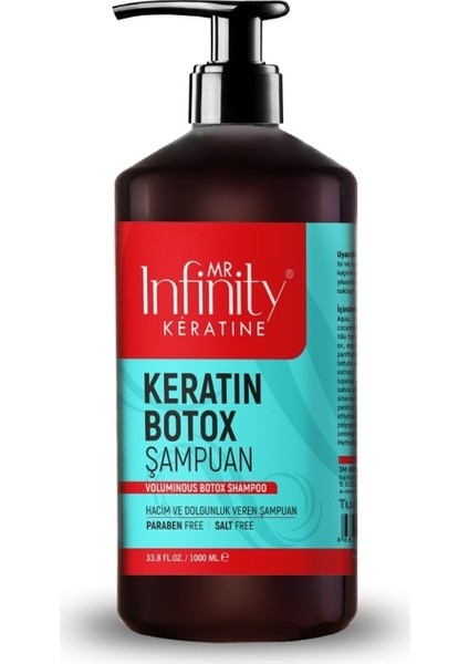 Mr Infinity Keratin Botox Infinity Expert Keratin Botox Şampuan 1000 ml