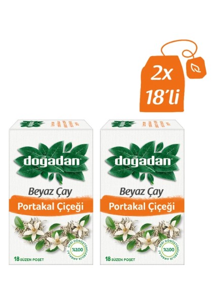 Beyaz Çay Portakal Çiçekli 18’li Bardak Poşet X2