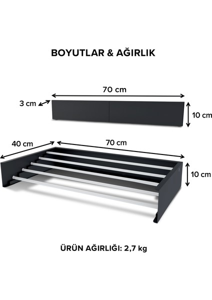 Urban Nouk Modern Çamaşır Kurutma Askısı 3,5 m.