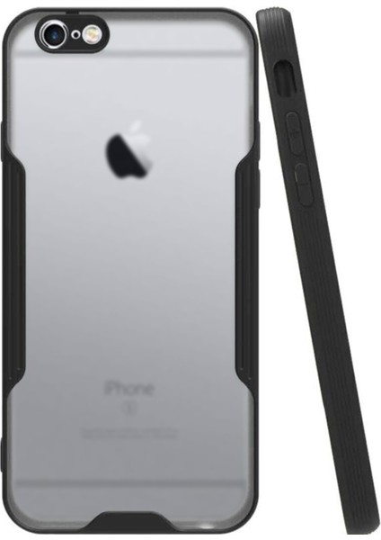 Apple iPhone 6 Kılıf Kamera Korumalı Colorful Kapak - Siyah