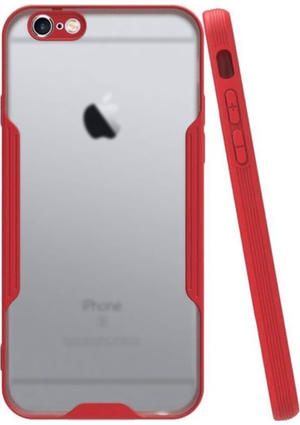 Apple iPhone 6 Kılıf Kamera Korumalı Colorful Kapak - Kırmızı