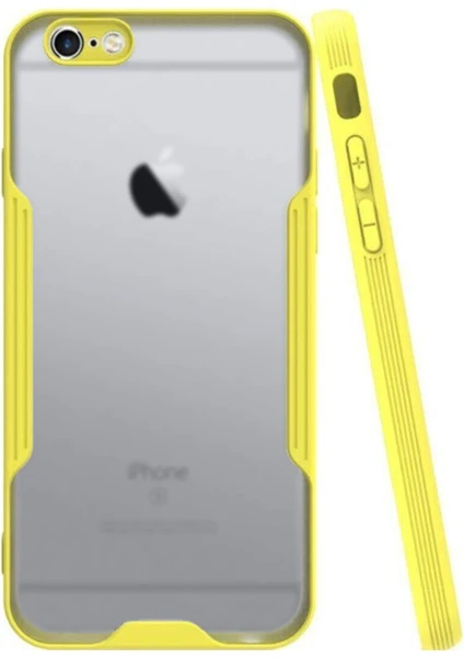 Apple iPhone 6 Kılıf Kamera Korumalı Colorful Kapak - Sarı