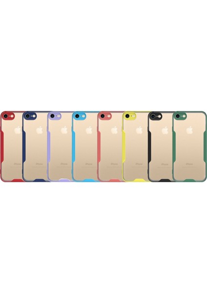 Apple iPhone 7 Kılıf Kamera Korumalı Colorful Kapak - Kırmızı indirimleri