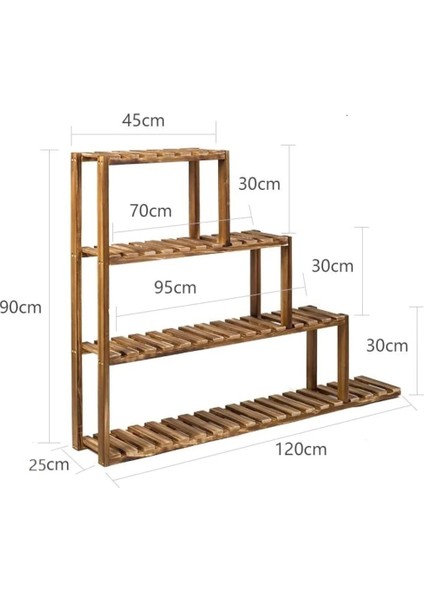 Ahşap Saksı Standı Köşe Merdiven Model Raflı Saksılık Çiçeklik Kitaplık No 52 modelleri