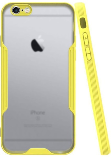 Apple iPhone 6s Kılıf Kamera Korumalı Colorful Kapak - Sarı