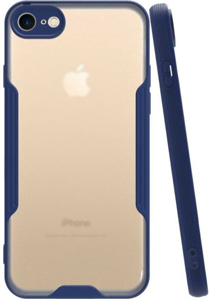 Apple iPhone 8 Kılıf Kamera Korumalı Colorful Kapak - Lacivert
