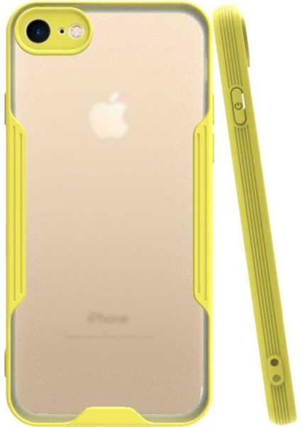 Apple iPhone 8 Kılıf Kamera Korumalı Colorful Kapak - Sarı