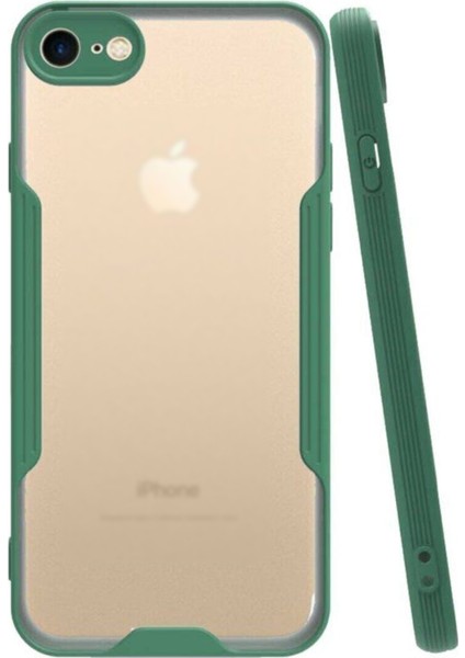Apple iPhone 8 Kılıf Kamera Korumalı Colorful Kapak - Yeşil