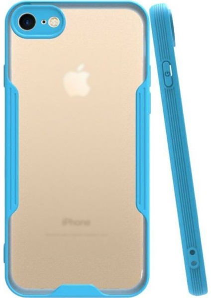 Apple iPhone 8 Kılıf Kamera Korumalı Colorful Kapak - Mavi