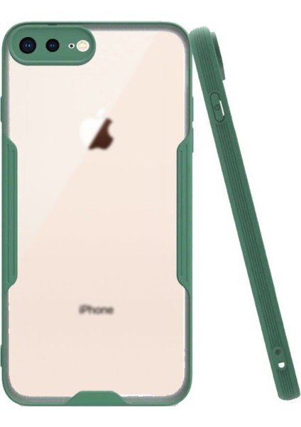 Apple iPhone 7 Plus Kılıf Kamera Korumalı Colorful Kapak - Yeşil