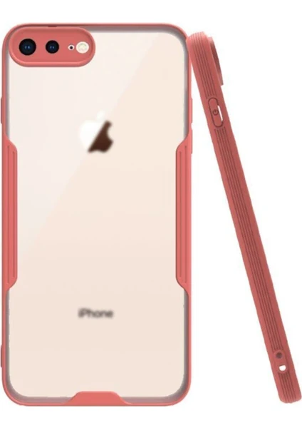 Apple iPhone 7 Plus Kılıf Kamera Korumalı Colorful Kapak - Pembe