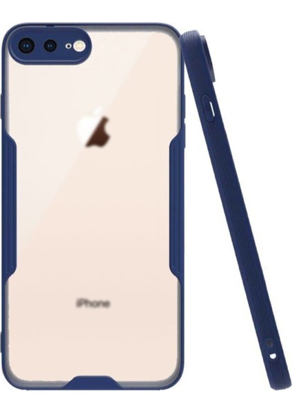 Apple iPhone 7 Plus Kılıf Kamera Korumalı Colorful Kapak - Lacivert