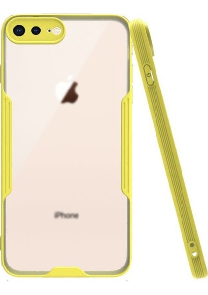 Apple iPhone 7 Plus Kılıf Kamera Korumalı Colorful Kapak - Sarı