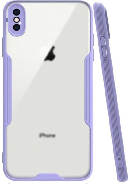 Apple iPhone x Kılıf Kamera Korumalı Colorful Kapak - Lila