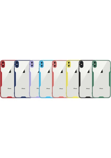Apple iPhone x Kılıf Kamera Korumalı Colorful Kapak - Kırmızı