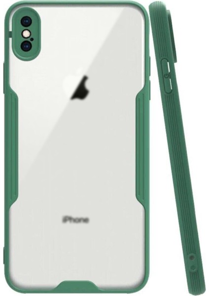 Apple iPhone x Kılıf Kamera Korumalı Colorful Kapak - Yeşil