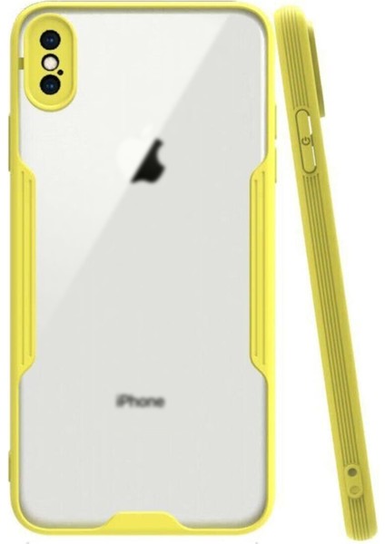 Apple iPhone Xs Kılıf Kamera Korumalı Colorful Kapak - Sarı