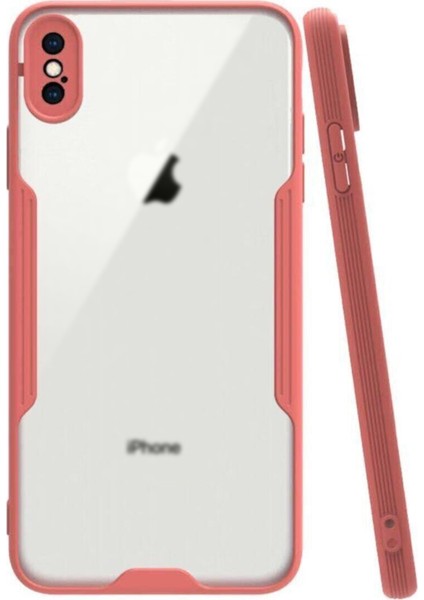 Apple iPhone Xs Kılıf Kamera Korumalı Colorful Kapak - Pembe