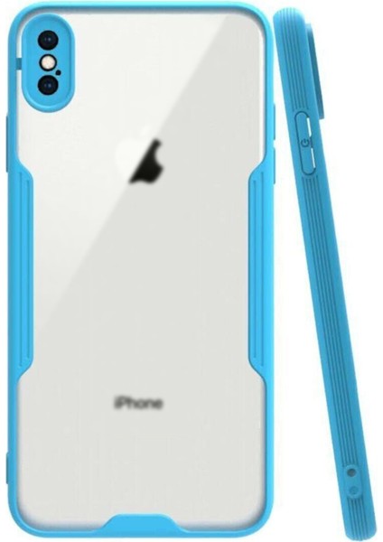 Apple iPhone Xs Kılıf Kamera Korumalı Colorful Kapak - Mavi