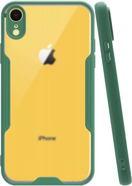 Apple iPhone Xr Kılıf Kamera Korumalı Colorful Kapak - Yeşil