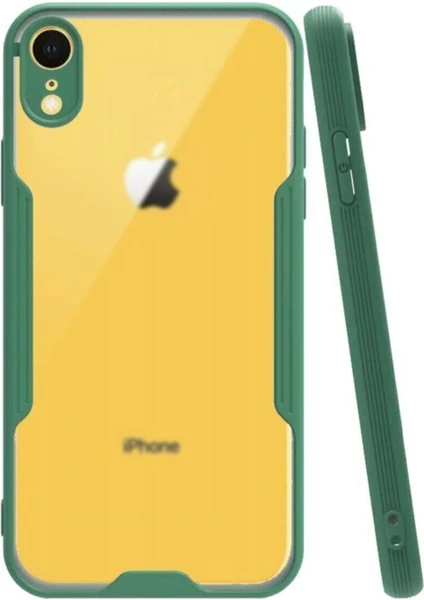 Apple iPhone Xr Kılıf Kamera Korumalı Colorful Kapak - Yeşil