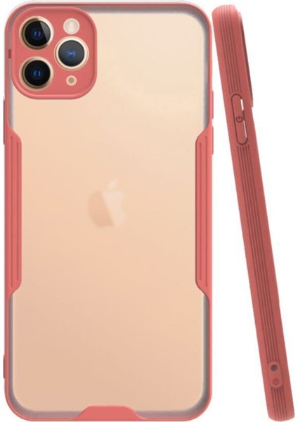 Apple iPhone 11 Pro Max Kılıf Kamera Korumalı Colorful Kapak - Pembe