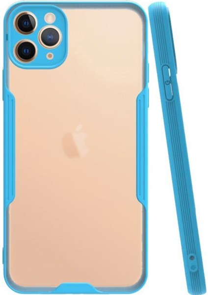 Apple iPhone 11 Pro Max Kılıf Kamera Korumalı Colorful Kapak - Mavi