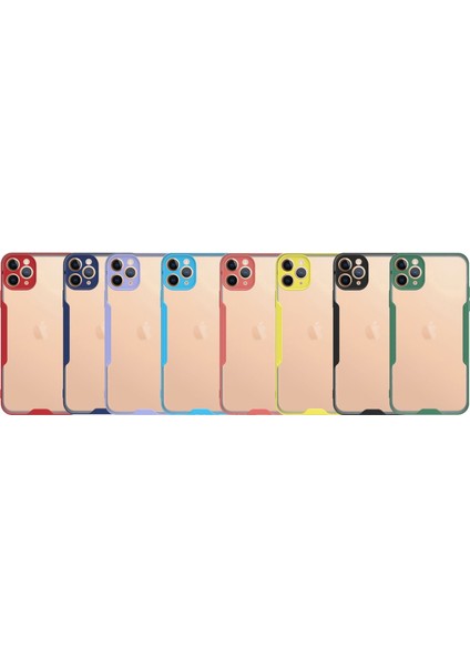 Apple iPhone 11 Pro Max Kılıf Kamera Korumalı Colorful Kapak - Mavi