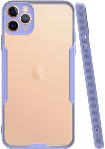 Apple iPhone 11 Pro Max Kılıf Kamera Korumalı Colorful Kapak - Lila