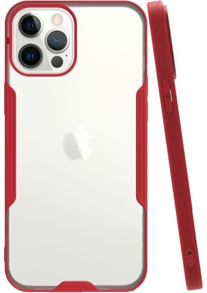 Apple iPhone 12 Pro Kılıf Kamera Korumalı Colorful Kapak - Kırmızı