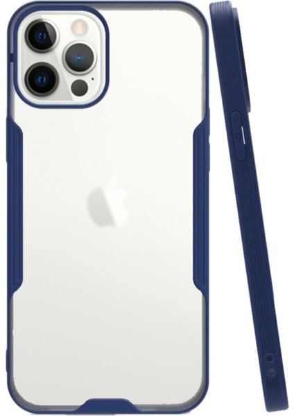 Apple iPhone 12 Pro Max Kılıf Kamera Korumalı Colorful Kapak - Lacivert