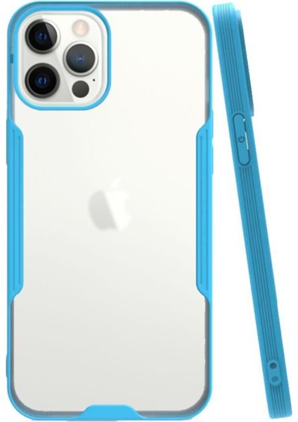 Apple iPhone 12 Pro Max Kılıf Kamera Korumalı Colorful Kapak - Mavi