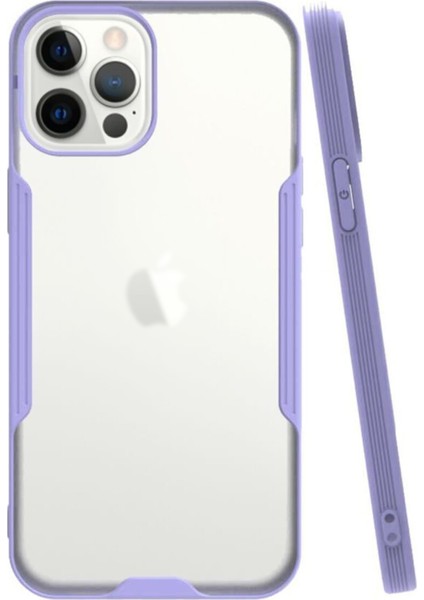 Apple iPhone 12 Pro Max Kılıf Kamera Korumalı Colorful Kapak - Lila