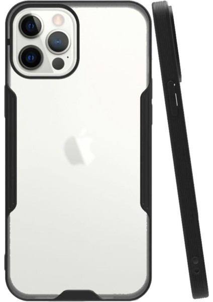 Apple iPhone 12 Pro Max Kılıf Kamera Korumalı Colorful Kapak - Siyah