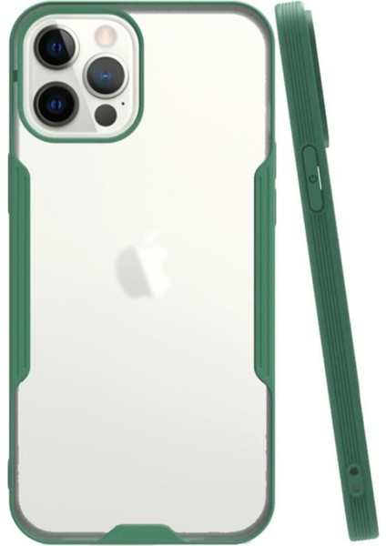 Apple iPhone 12 Pro Max Kılıf Kamera Korumalı Colorful Kapak - Yeşil