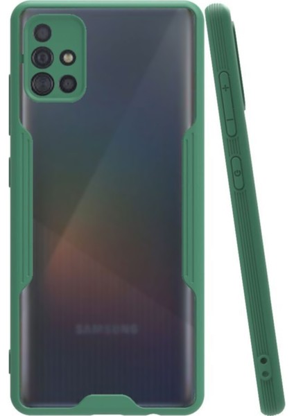 Samsung Galaxy A51 Kılıf Kamera Korumalı Colorful Kapak - Yeşil