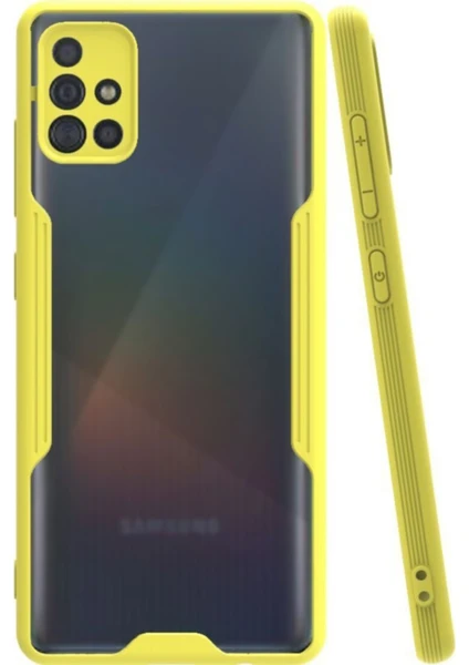 Samsung Galaxy A51 Kılıf Kamera Korumalı Colorful Kapak - Sarı