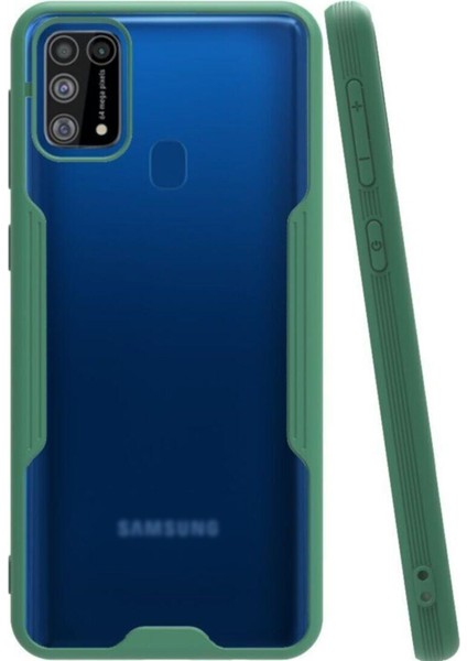 Samsung Galaxy M31 Kılıf Kamera Korumalı Colorful Kapak - Yeşil