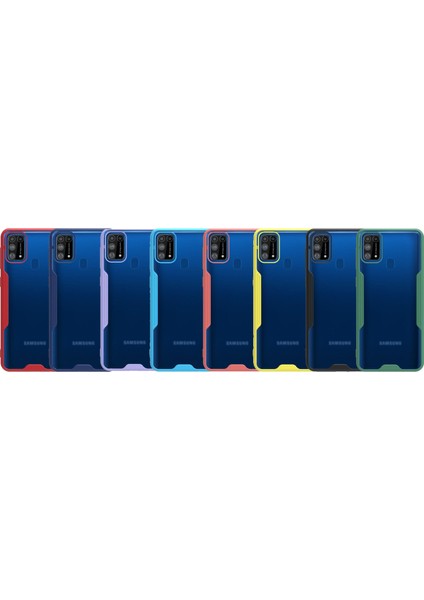 Samsung Galaxy M31 Kılıf Kamera Korumalı Colorful Kapak - Yeşil