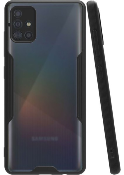 Samsung Galaxy A51 Kılıf Kamera Korumalı Colorful Kapak - Siyah