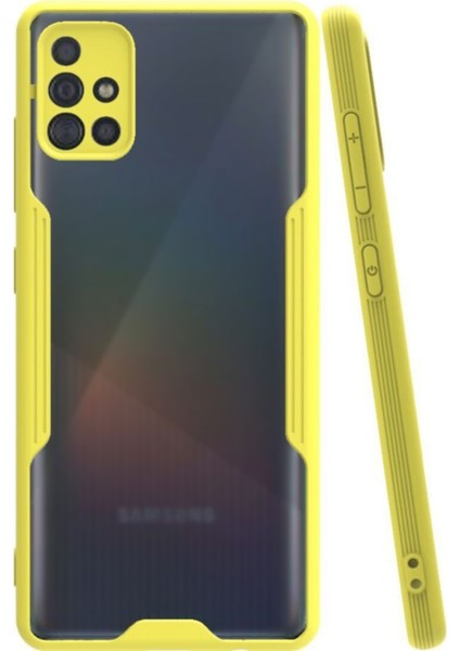 Samsung Galaxy M51 Kılıf Kamera Korumalı Colorful Kapak - Sarı