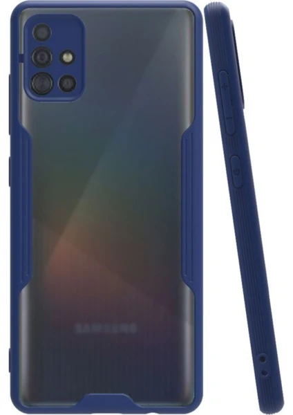 Samsung Galaxy A51 Kılıf Kamera Korumalı Colorful Kapak - Lacivert