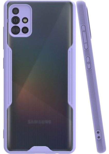 Samsung Galaxy A51 Kılıf Kamera Korumalı Colorful Kapak - Lila