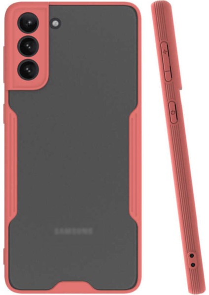 Samsung Galaxy S21 Kılıf Kamera Korumalı Colorful Kapak - Pembe