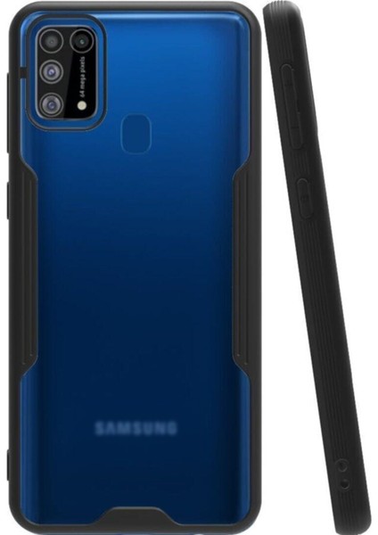 Samsung Galaxy M31 Kılıf Kamera Korumalı Colorful Kapak - Siyah