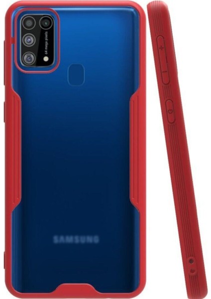 Samsung Galaxy M31 Kılıf Kamera Korumalı Colorful Kapak - Kırmızı