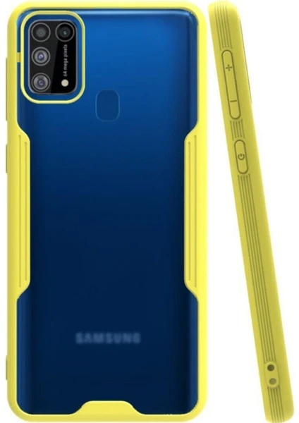 Samsung Galaxy M31 Kılıf Kamera Korumalı Colorful Kapak - Sarı