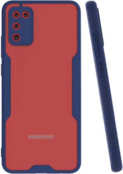 Samsung Galaxy A02S Kılıf Kamera Korumalı Colorful Kapak - Lacivert